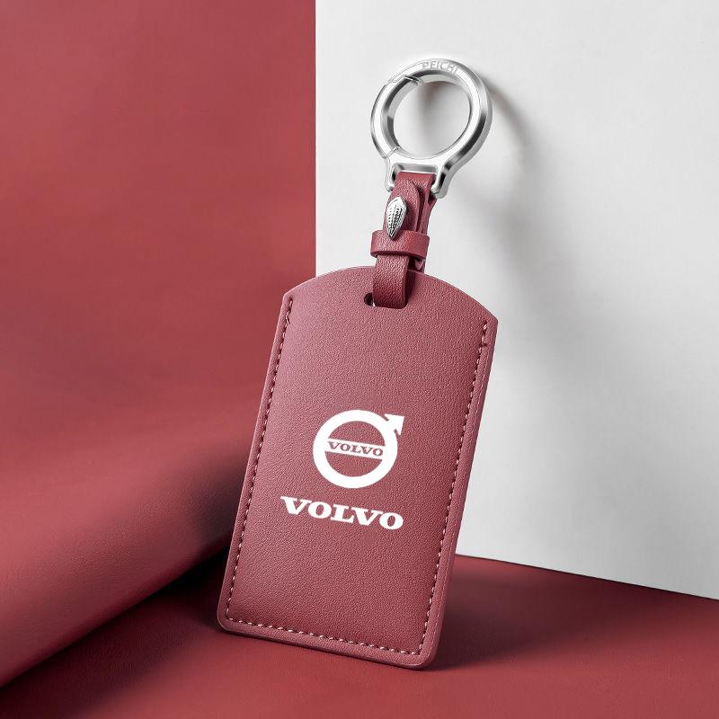 Capa de Couro para Chave de Carro Inteligente NFC, Bolsa para Chave, Suporte Shell Para Volvo EM90 EX30 2024 Polestar Acessórios de Proteção de Chave Automotiva