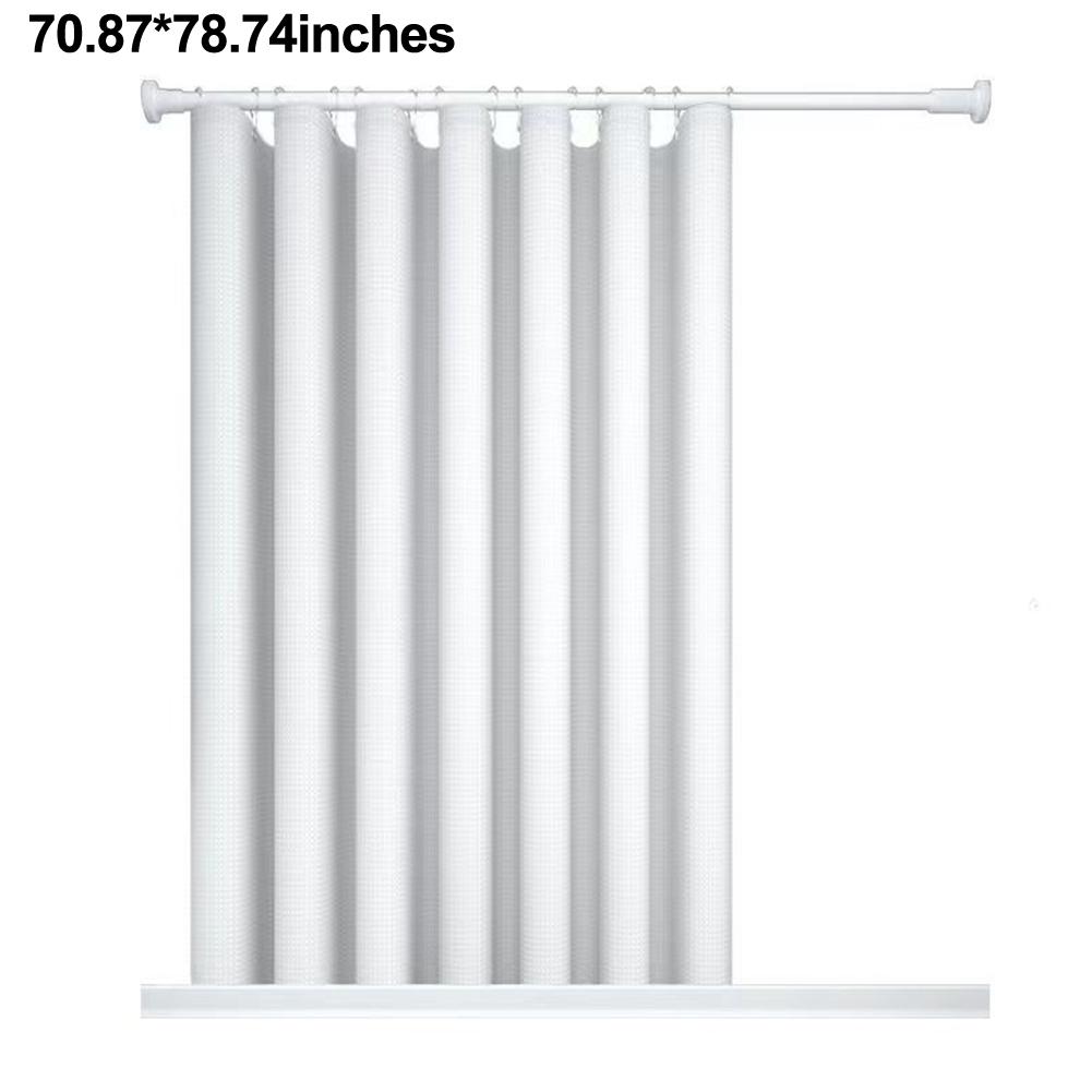 Moisture-resistant Waterproof Polyester Shower Curtain With Hook Elegant Waffle For Standard Showers And Bathtubs Shower Curtain