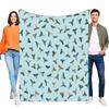 Ocean Shark Teeth Fossil Blanket Super Soft Flannel Fleece Cozy Warm Throw for Bed Sofa Kids Adults Marine Life Gift