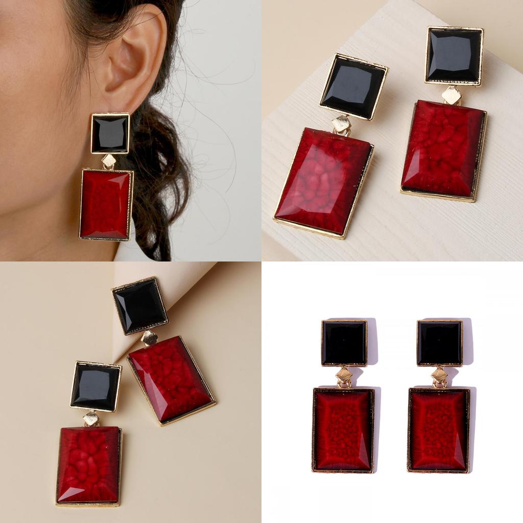 Minimalist Earrings Resin With Geometric Design For Women Summer Fashion