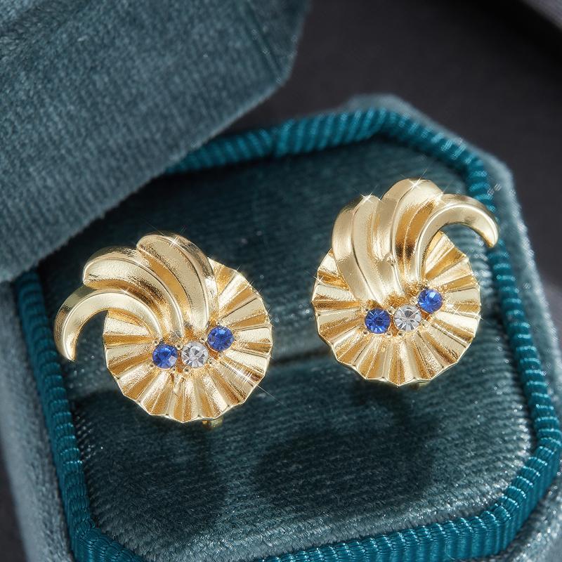 

Креативные ретро серьги золотого цвета с инкрустацией цирконами для женщин, модные изысканные трендовые, для помолвки, банкета, подарок, аксессуары