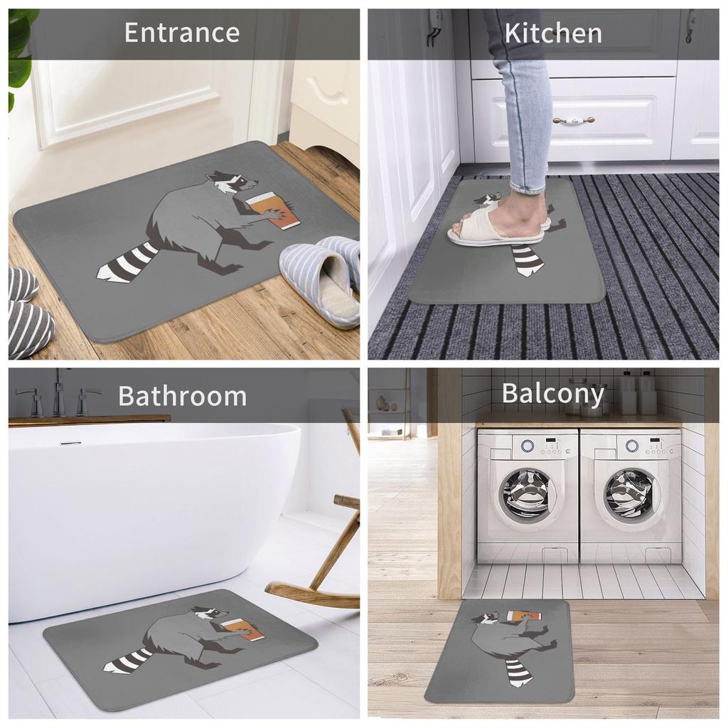 Funny Opposable Thumbs Raccoon Doormat Mat Anti-Slip Racoon Panda Bath Kitchen Balcony Rug Carpet 40*60cm