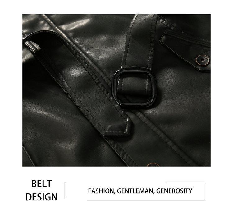 Men's Plus Size Washed PU Leather Motorcycle Jacket