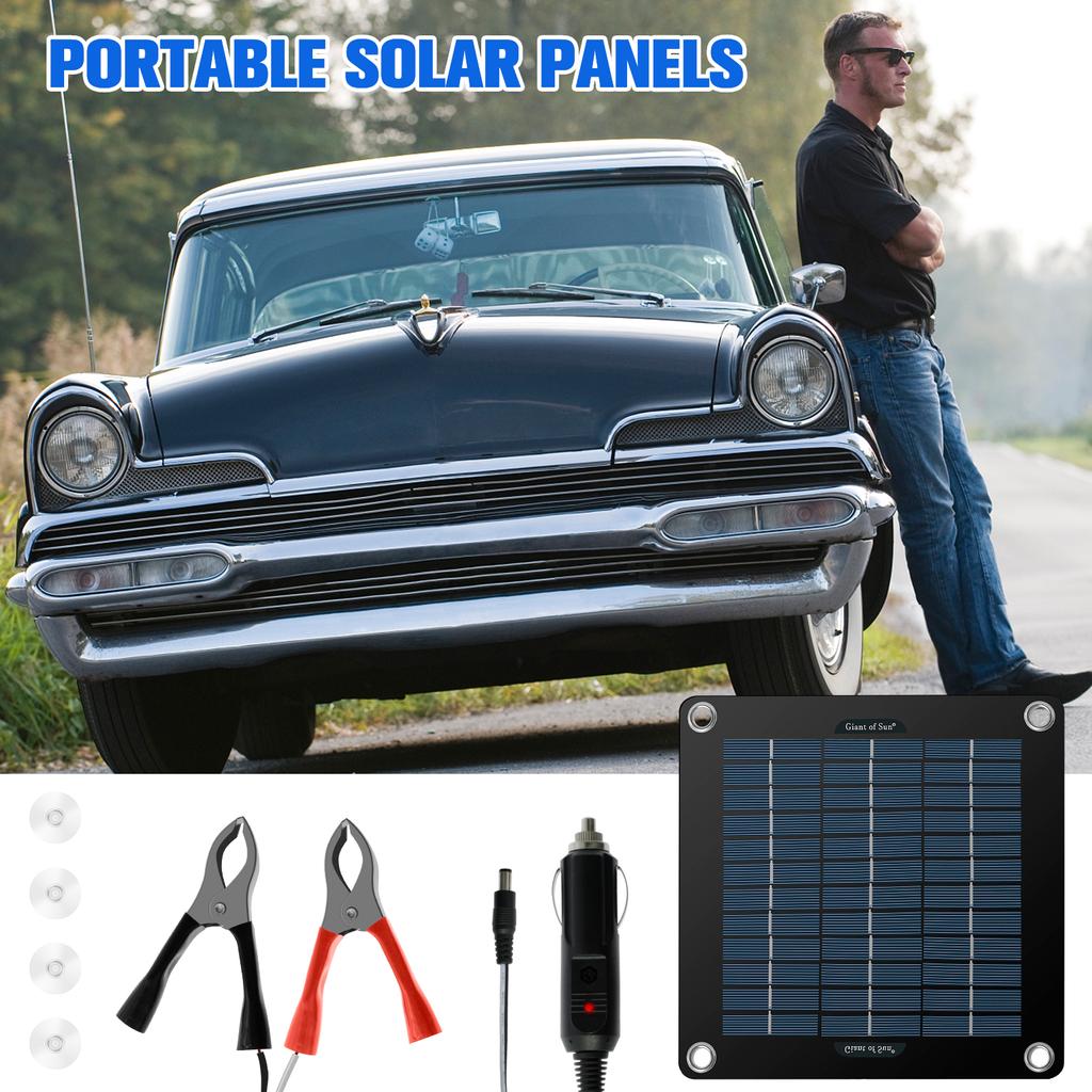 10W Solar Panel Kit 12V Waterproof Solar Trickle Charger Portable Solar Powered Charger High Efficiency Car Battery Maintainer