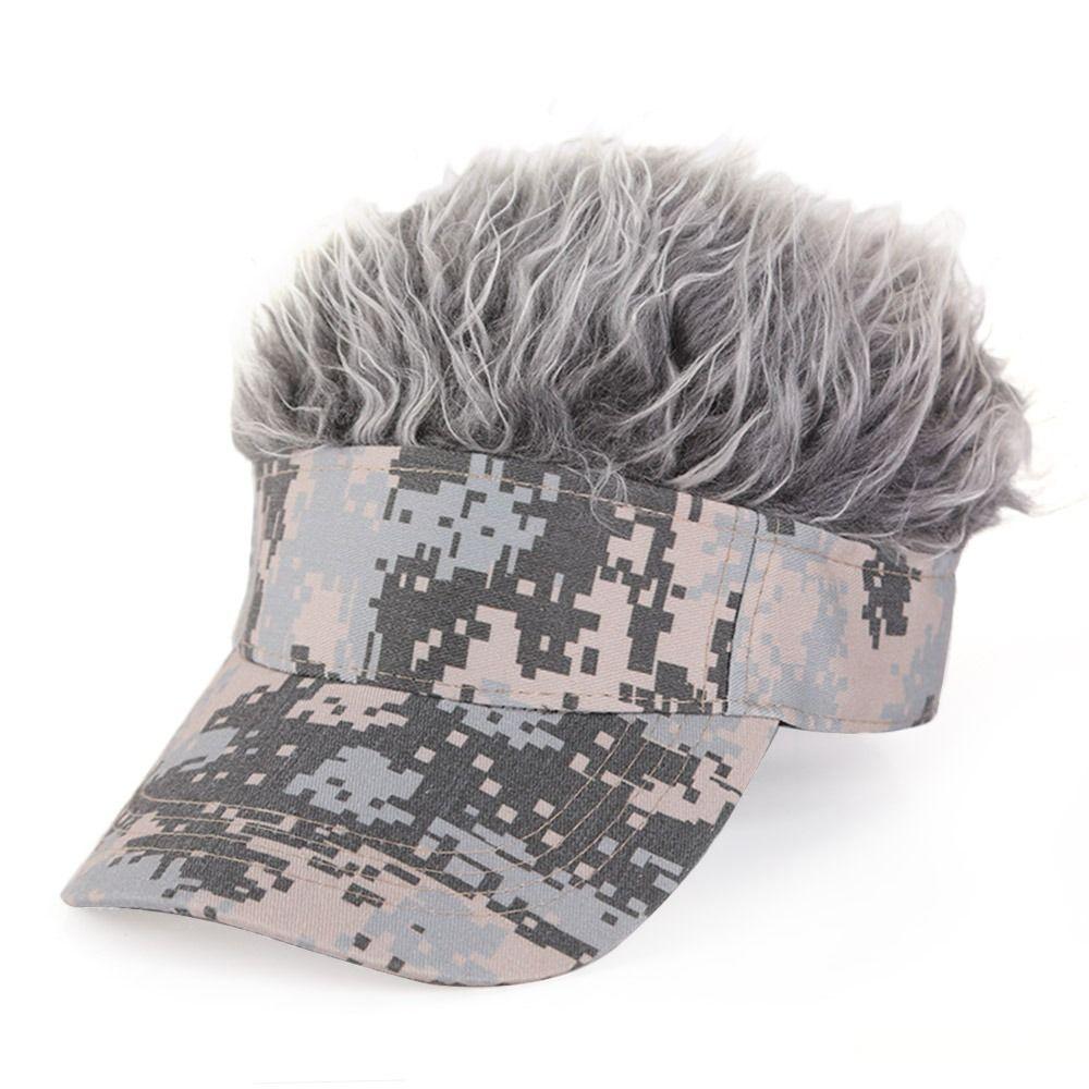 Fashion Hip-Hop Wig Hat Casual Cotton Prank Baseball Hat for Men Outdoor Sport Fake Hair Casual Cap Apparel Accessories