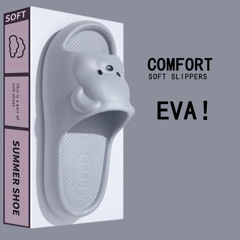 Children's Home Parent-child Cool Slippers Summer Cartoon Bear Girls and Boys Non-slip and Odorless Indoor EVA Shoes TEMU