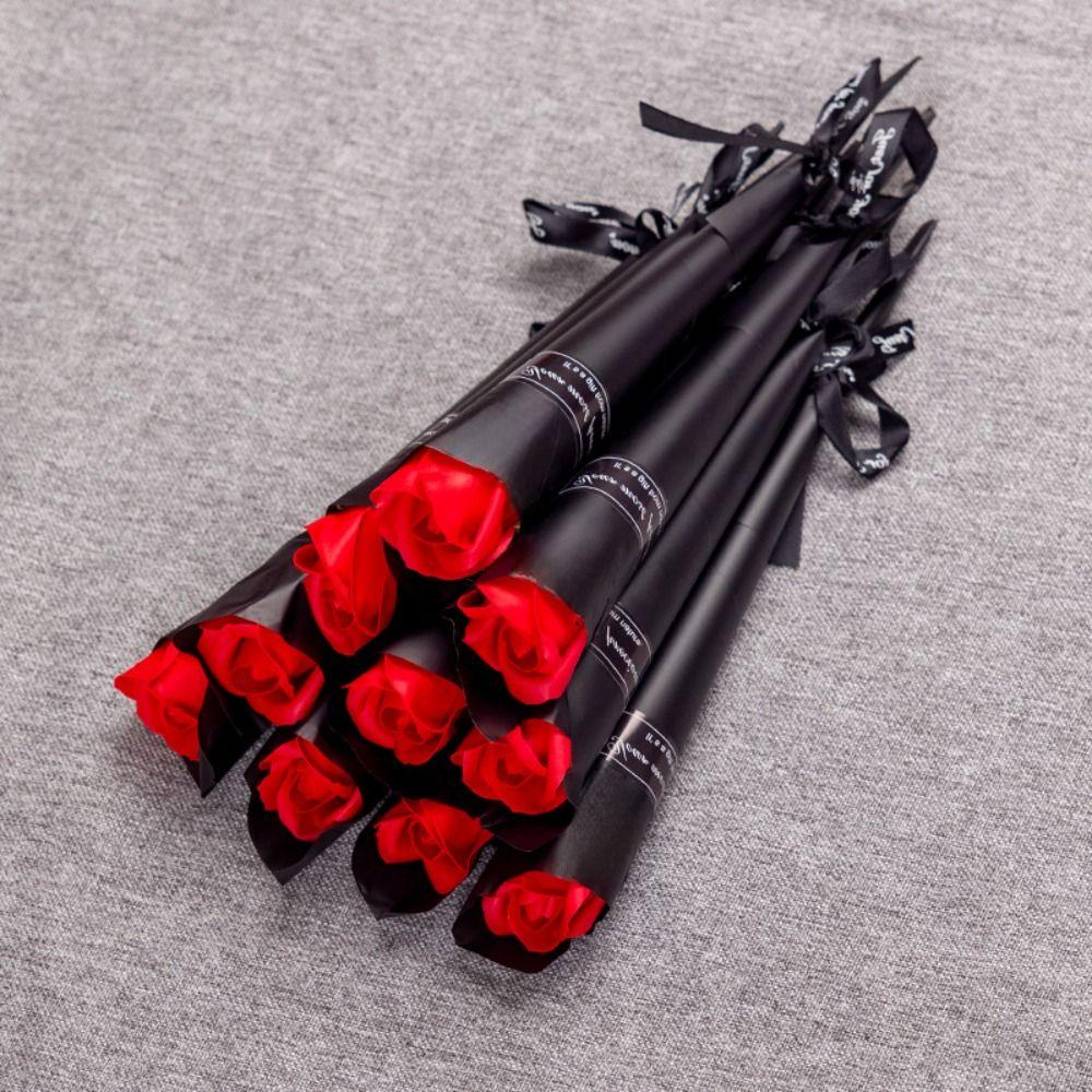 10PCS 6 Colors Rose Bouquet Red Artificial Flower Romantic Wedding Bouquet  Home Decorations