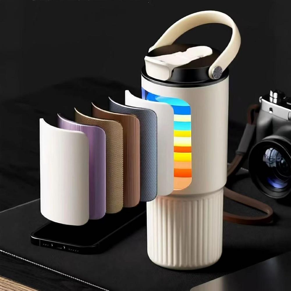 Leakproof Double Insulated Stainless Steel Tumbler with Handle BPA-Free Water Bottle for Outdoor Travel