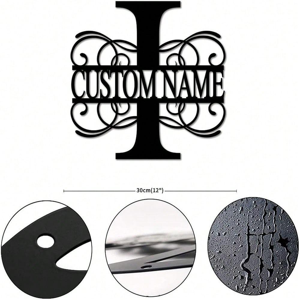 Personalized Metal Wall Art Custom Initials Family Name Light Beam Design Iron Steel Decor Home Porch Garden Gift Birthday