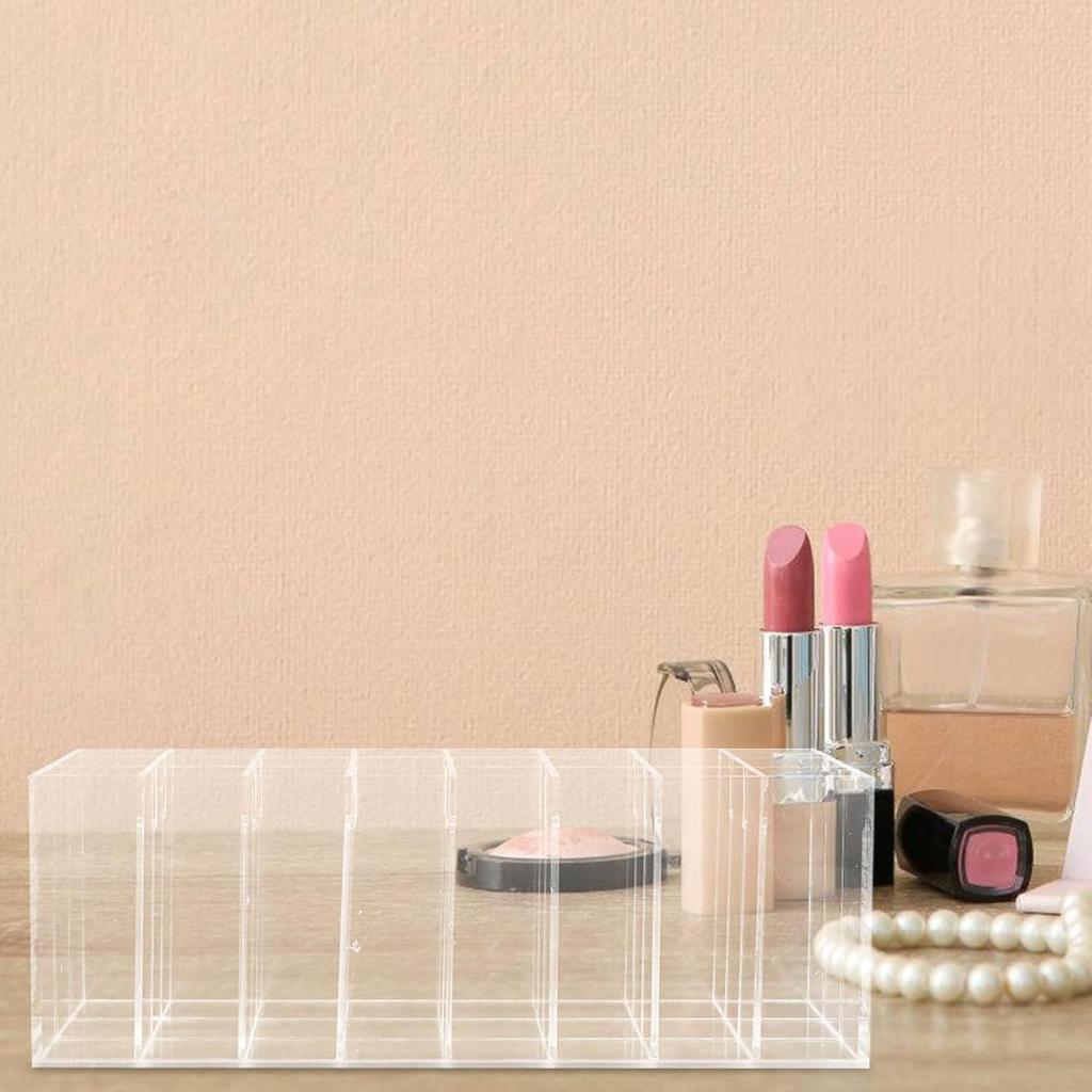 24 Slot Acrylic Lipstick Organizer - 8.3X3.5 Clear Compact Lip Gloss Perfume Sample Mascara Holder - Lipstick Storage Box Makeup Display Lip Gloss