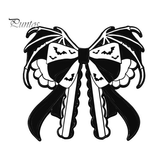 Halloween Costume Pin Brooch Pin, Enamel Skull Bow Design Brooch, Style Snap-On Cool Accessory Badge for Backpacks Collars Hats Holiday Decoration