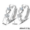925 Silver Small Hoop Earrings For Women Luxury Elegant Love Heart Cubic Zirconia Earring Classic Party Wedding Jewelry