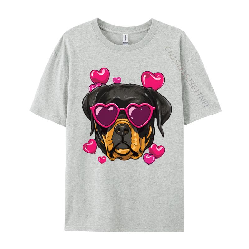 Valentines Day Rottweiler Heart Couple Tshirt Graphic Printed Tshirt Fun Print Romantic Tshirt Luxury Designer
