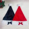New Bow Plush Christmas Hat Adult Red Black Xmas Hat Women Santa Claus Cosplay Props Winter Caps DIY Christmas Party Decor Gift