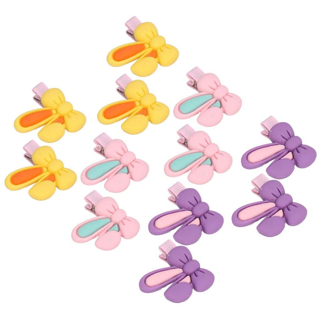 12pcs Pet Hair Clips Bunny Ear Design Resin Dog Grooming Hairpins for Long Haired Cats Puppies