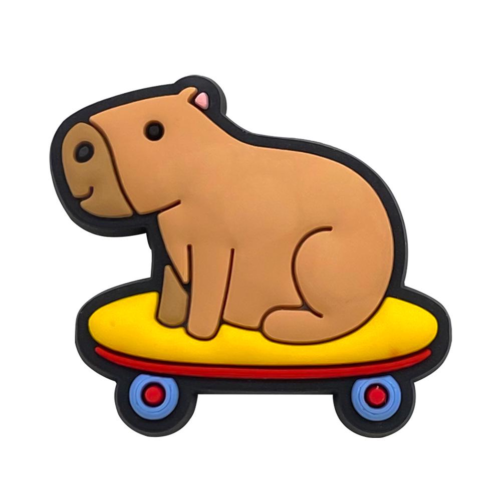Capybara Pen Clip & Ornament: Card Buckle Decoration with Straw Accessories