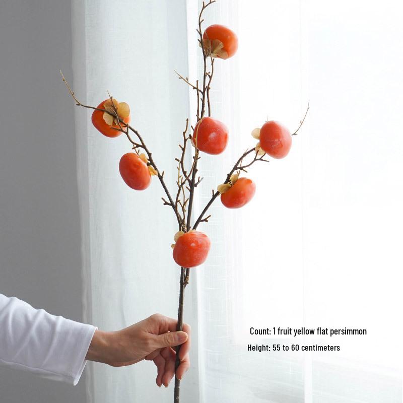 

Artificial Persimmon Dried Flower Arrangement Vase - Home Decor Accents