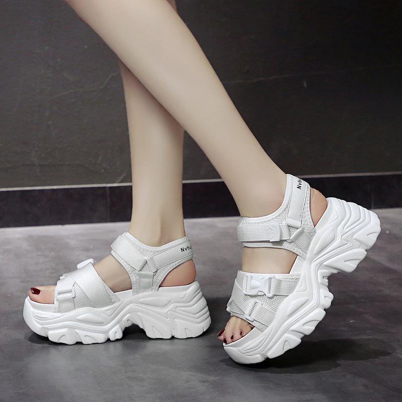 Fashion Aphixta Wedge Sandals Classic Hook Loop Platform Shoes For Woman  8cm High Heels Cool Summer Shoes Female Sandalias De Tacón
