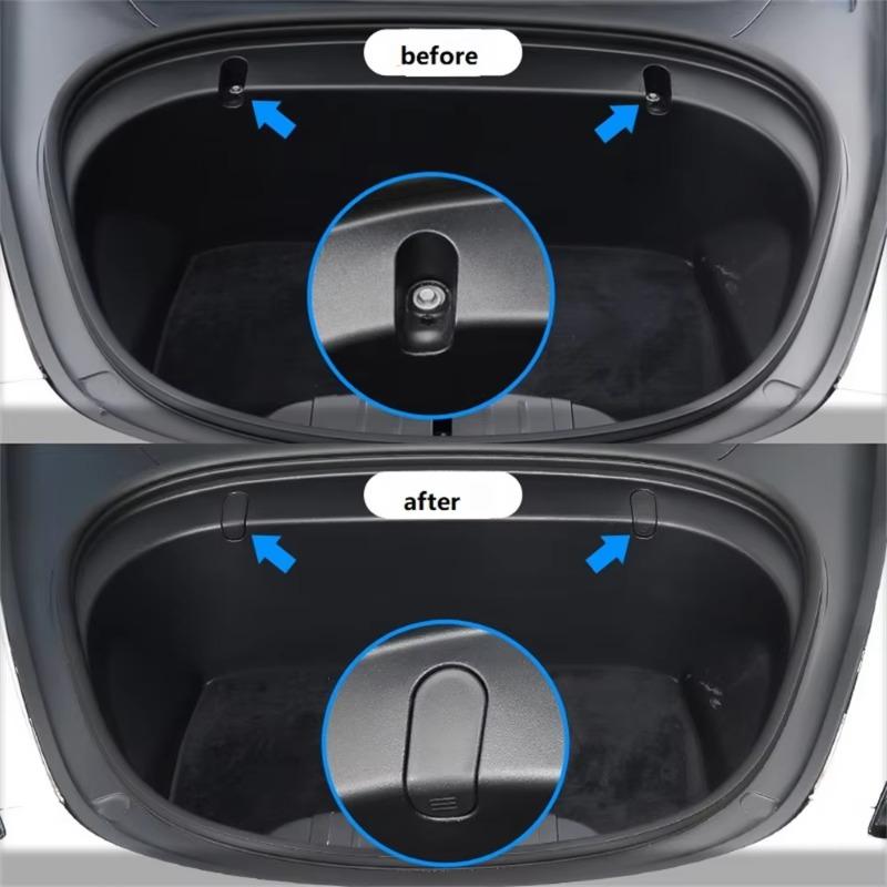 2Pcs Car Spare Box Hook ABS Car'S Front Trunk Hook for Tesla Model 3 2017-2020 Eject Clip Installation Auto Interior Accessories