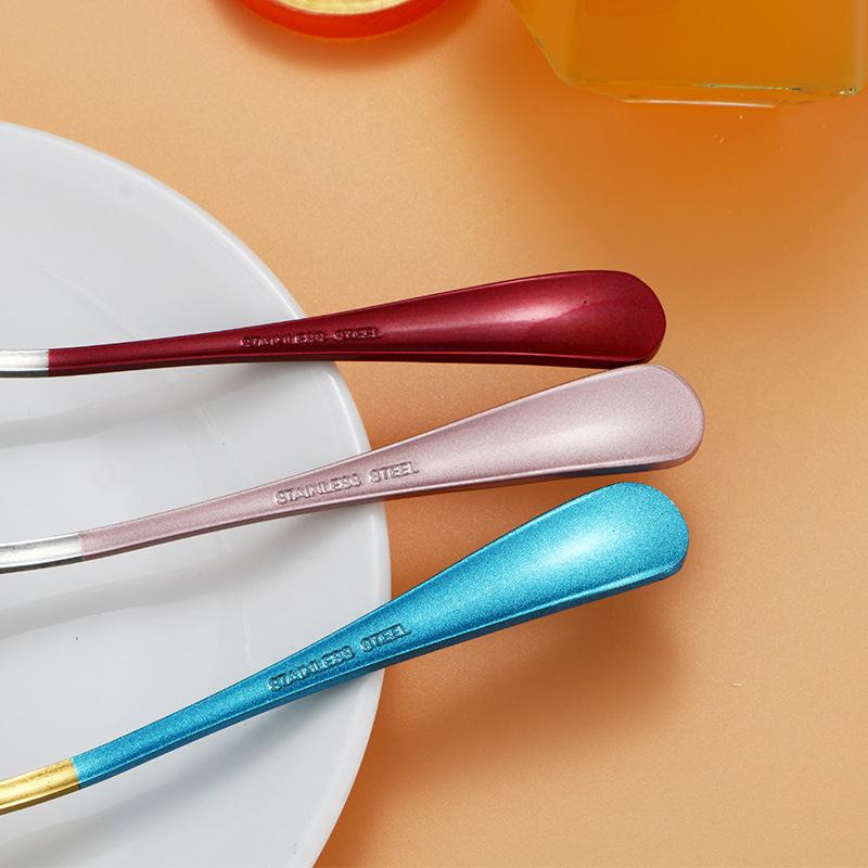 304 Stainless Steel  Spoon Coffee Spoon Round Head Spoon Dessert Mixing Spoon Kitchen Tableware Cutlery