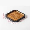 1PC Embossed Pattern Tray New Chinese Style Square Round Bamboo Tea Plate Household Desktop Decoration