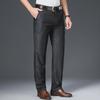 High-End Striped High Waist Casual Trousers for Middle-Aged Men