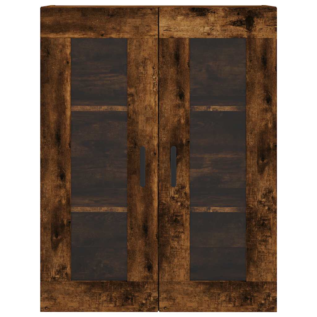 Vidaxl Witrynka Przydymiony Dąb 69,5X34X180 Cm Materiał Drewnopochodny