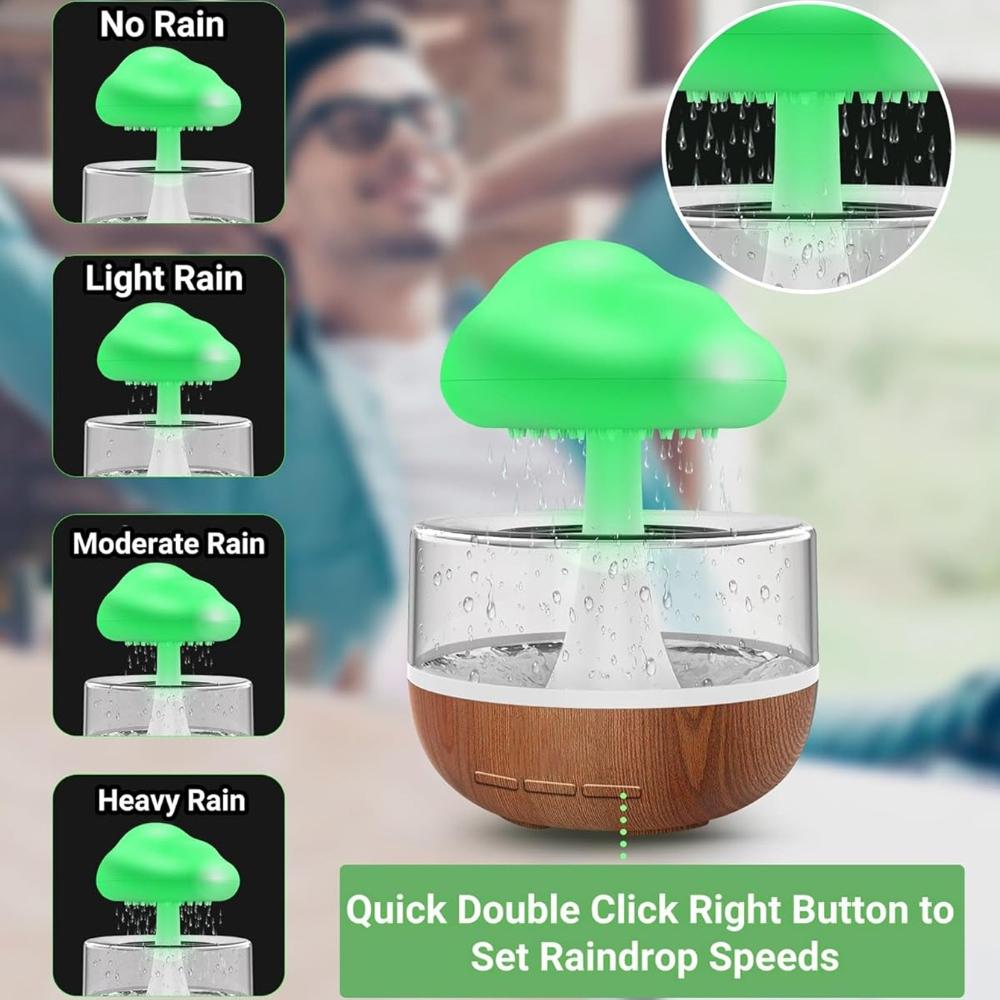 USB Plug Powered Rain Cloud Humidifier Lamp Atmosphere Lamp 7 Colors Variable for Indoor Bedroom Living Room Study Kid Room