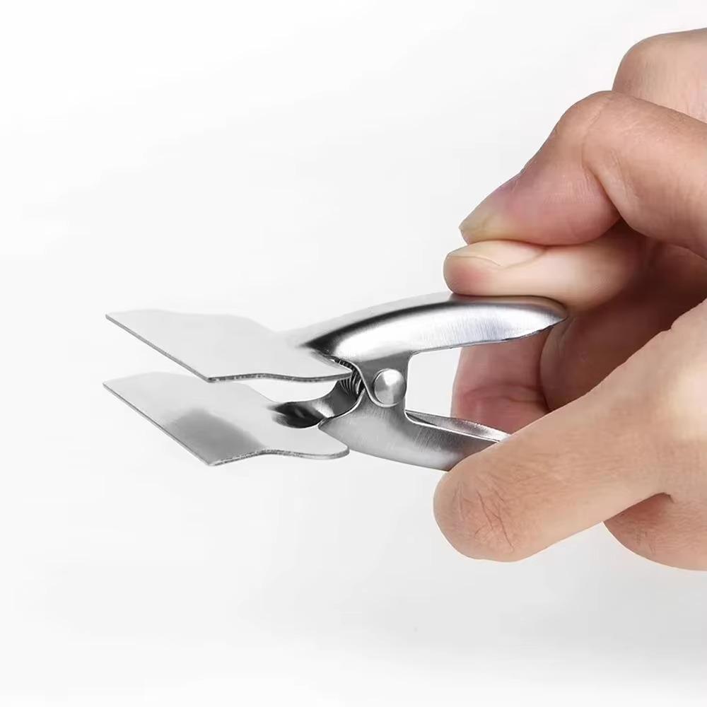 8PCS Stainless Steel Food Packages Clamp Round Corner Office Ticket Clip Exam Paper
