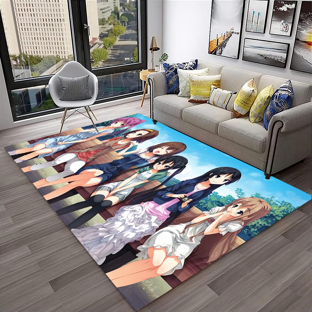 Kawaii Girls K-ON Cartoon Cute Lolita Carpet Rug for Home Living Room Bedroom Sofa Doormat Decor,kid Area Rug Non-slip Floor Mat