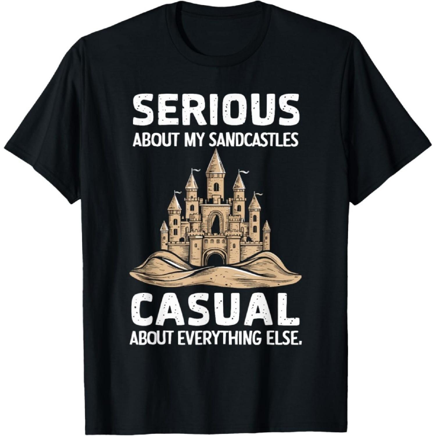 Creative Sandcastle Art Sculpture Beach Fun Sculpting T-Shirt(1) S