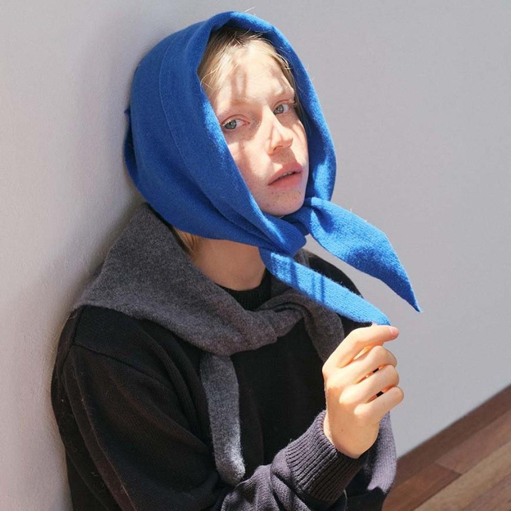 Soft Texture Triangle Scarf Thick Warm Wool Blend Scarf Mini Shawl Wrap  Outdoor Walking