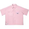 Li Ning Letter Button Soft Comfortable Breathable Versatile Short Sleeve Shirt Men Shirts Floral-Pink ASHV263-3