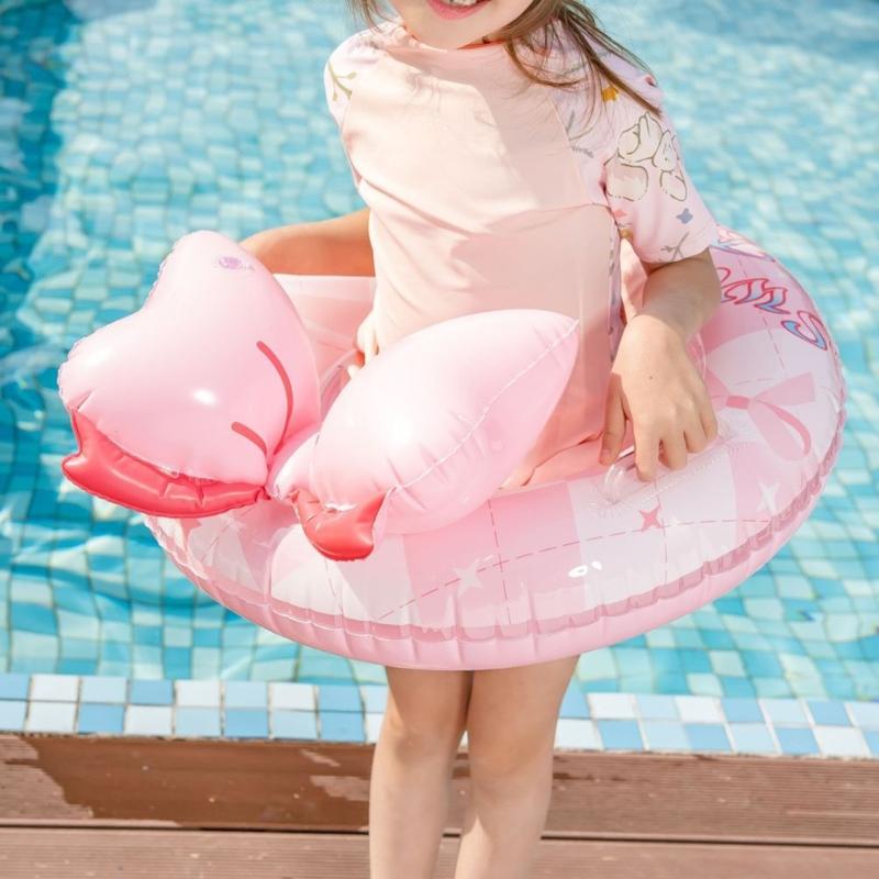 Inflatable Pool Float Bowknot Swimming Hoop Swimming Pool Float Rings Bowknot Swimming Rings Toy Inflatable Float Rings