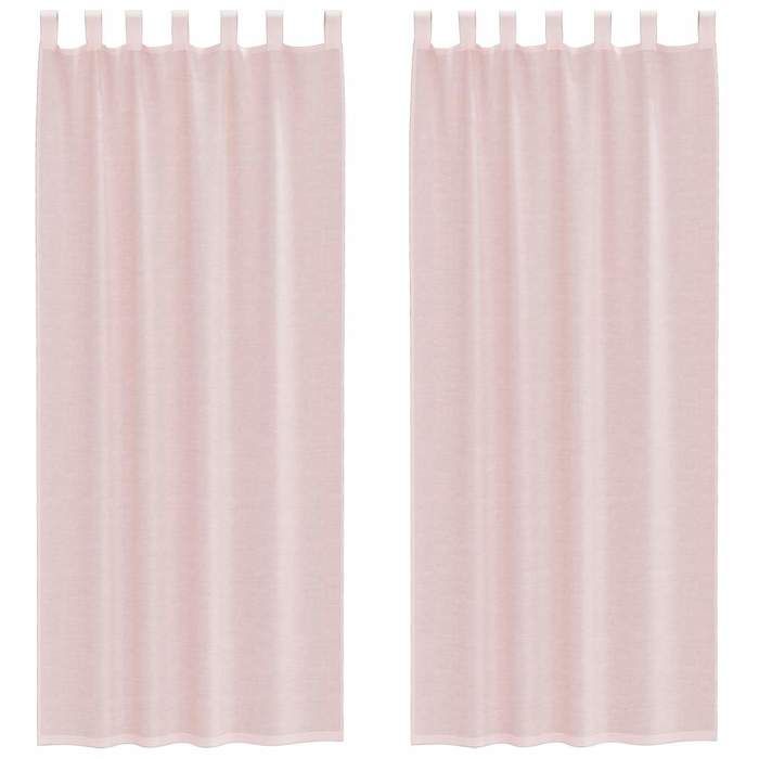 VidaXL Voile Curtains with Rod Pockets 2 Pcs Light Pink, Net Curtain, Sheer Curtain, Window Voile, 4102190