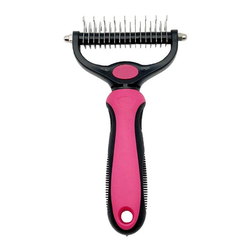 Pet Pro Grooming Tool Psí kartáč Oboustranný hřeben na odstraňování chlupů pro psí potřeby Kočičí hřeben a kartáč pro péči o zacuchanou dlouhou srst