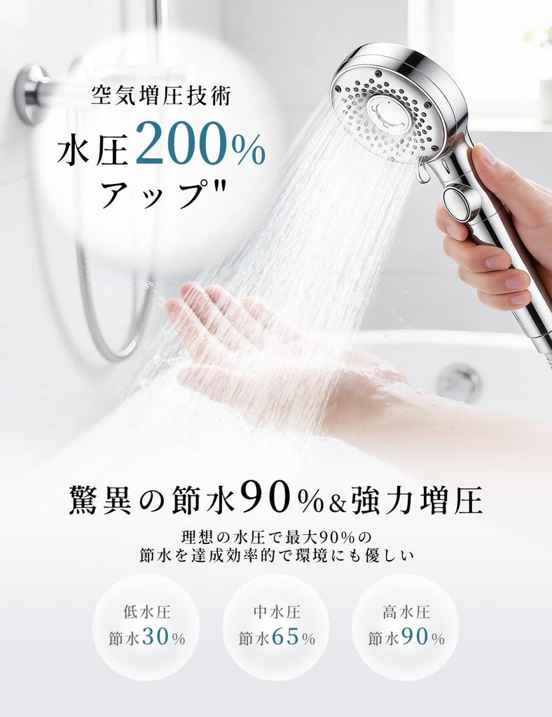 Zimaka Shower Head with Bubble Function Pressure Boosting Water 5 Handheld Water High Cleaning Bubble Water Wide Skin and Hair Head Pore Warmth Shiny