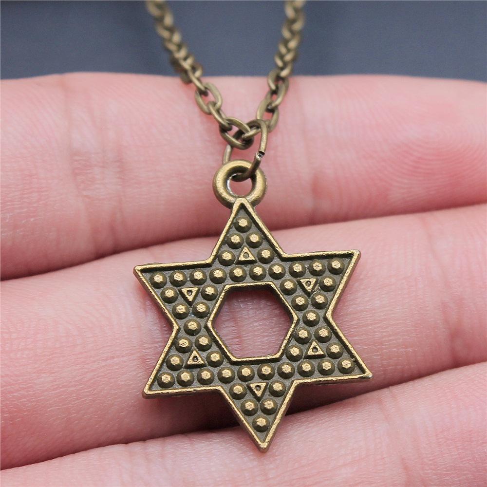 25 Stile Je Menora Davidstern Hexagram Anhänger Halskette Choker Charme Fabrikpreis Schmuck