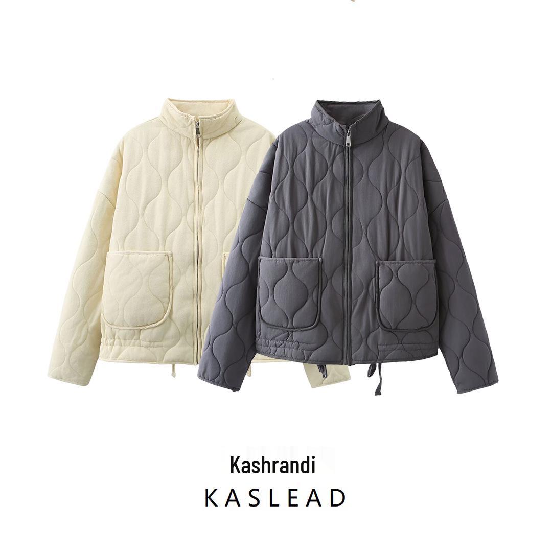

2024 Winter Women s European-American Style Fashion Cotton Jacket S бежевый