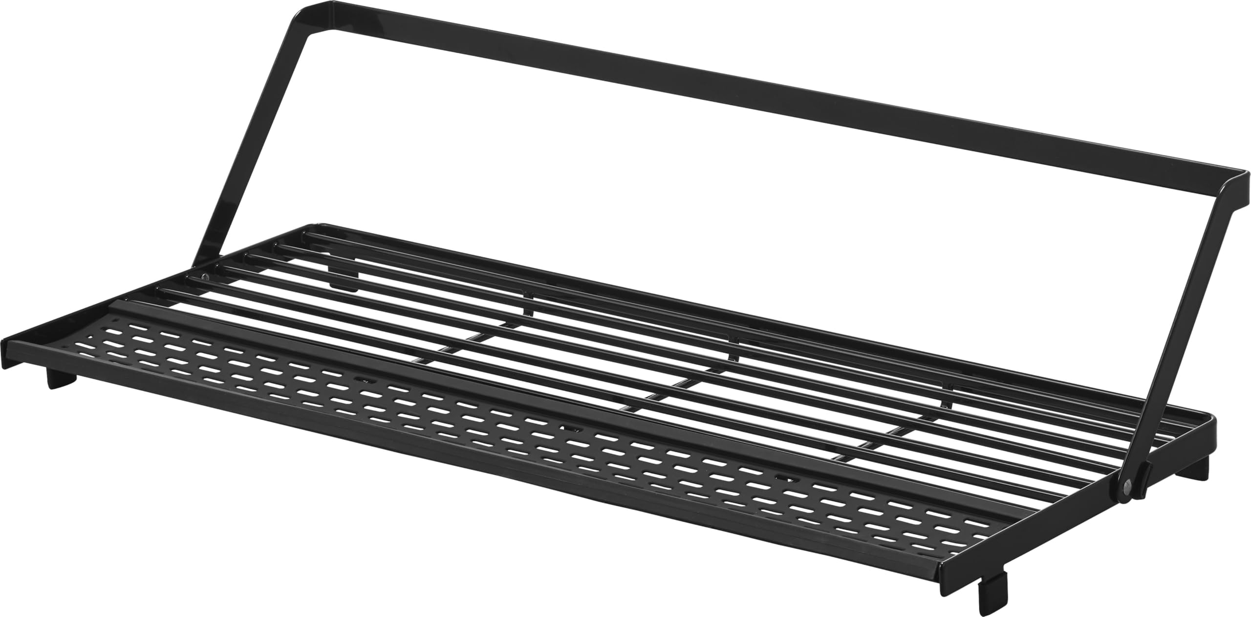 Yamazaki Slim Dish Drying Rack with Silicone Tower Water Movable Stand with Tray for Small 10582 (Yamazaki Industries) Over-the-Sink Tray, Black, чёрный