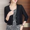 Women Sweaters Cardigans 2025 Autumn Winter V-Neck Black White Knitted Sweater Women Tops Cardigan JJ154