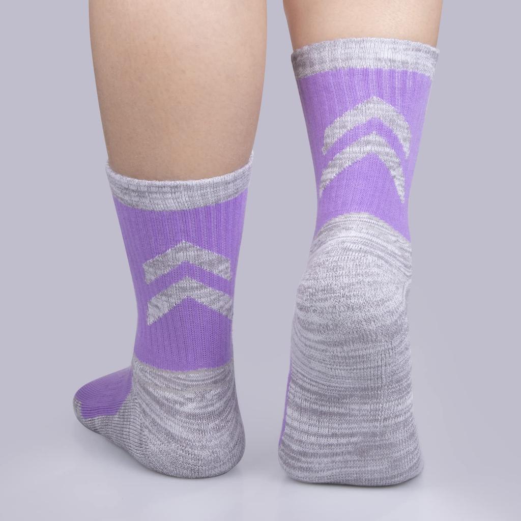 Sports Thick Socks for Trekking and Mountain Sweat Odor Set of 5 Pairs [YUEDGE] Women's Climbing, Walking, Cotton, Breathable, Absorbent, Resistant,