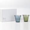 Wired Beans Wired Beans Glass Tumbler for a Lifetime Pair Set Gift Box Tumbler Glass 200ml (Tsugaru Vidro) (Blue/Green)