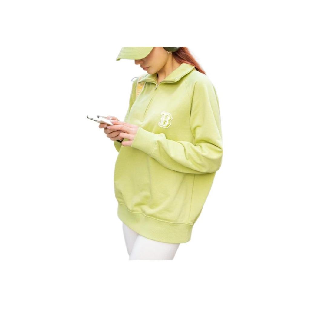 New MLB Boston Red Sox Sweatshirt Unisex Light Olive 3AMTB0331-43OLL