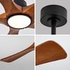 Ventilatore da soffitto da 42 pollici, 5 pale, con illuminazione e telecomando, 6 livelli di velocità, funzione di inversione, 3 CCT, dimmerabile, per pati/soggiorni/sale da pranzo