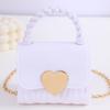 Kinder PVC Umhängetasche Münzbörse Kind Fashi Mini Handtaschen Schönes Herzmuster Dekori Handtasche Kleine Kette Gelee Tasche Für Mädchen
