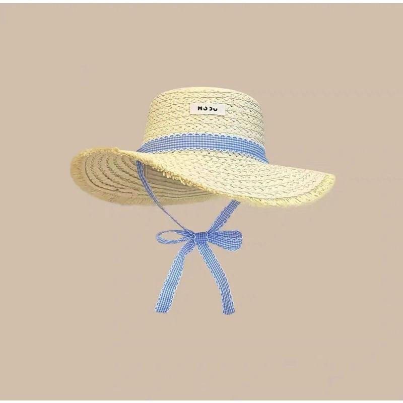 Summer French Big Brim Sun Hat Women's Fashion Ins Seaside Sun Protection Straw Hat Pastoral Pearl Face Small Sun Hat