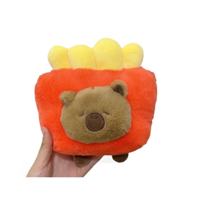 Chef Capybara Plush Toy Fries Burger Kapi Doll Bala Doll Eight Inch Grab Doll Holiday Gift