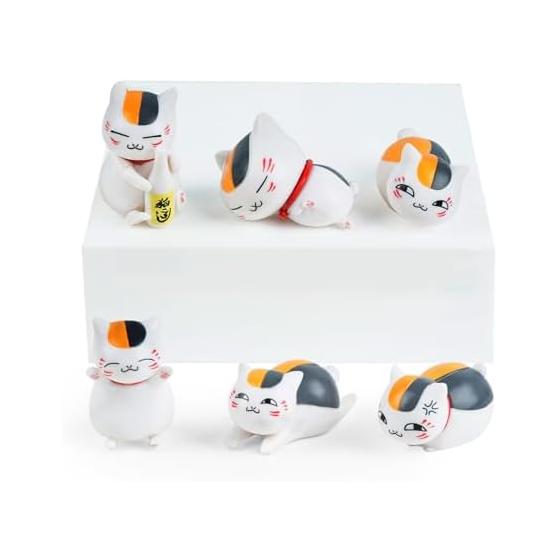 Natsume s Book of Friends Nyanko Sensei Figure Set of 6 6cm Plush Toy Lightweight Painted Finished Product Tabletop Decoration Ornament Office Home