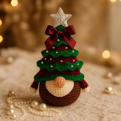 Kendin Yap Tığ İşi Noel Ağacı Cüce Kiti Yeni Başlayan Dostu El Yapımı Yılbaşı Ağacı Cüce El Sanatları Kiti Örgü Tatil Dekorasyonu